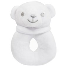 RT21-W: White Bear Rattle Toy